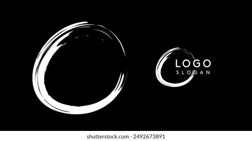 Brushstroke handdrawn letter O. Creative modern logo design, grunge imprint stylish initial logotype for corporate branding, business identity, and professional logos. Vector illustration