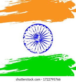 Brushstroke india flag, vector art illustration.