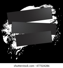 brushstroke and paper on a black background, illustration, clip-art