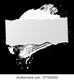brushstroke and paper on a black background, illustration, clip-art
