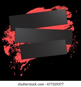 brushstroke and paper on a black background, illustration, clip-art