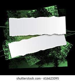 brushstroke and paper on a black background, illustration, clip-art