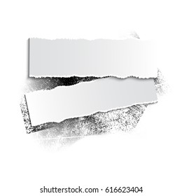 brushstroke and paper on a black background, illustration, clip-art