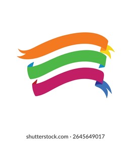 Banners em forma de pincelada no estilo Rainbow Vetor