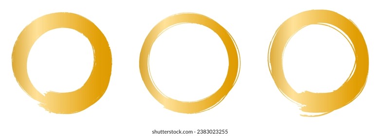 Brushstroke style Circular frame set Vector