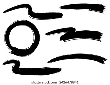 Brushstroke style decoration material set, Japanese style design