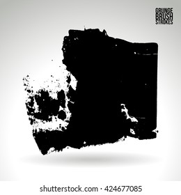 Brushstroke and texture. Vector design. Underline and border.