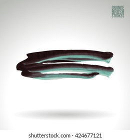 Brushstroke and texture. Vector design. Underline and border.