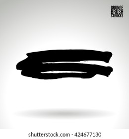 Brushstroke and texture. Vector design. Underline and border.