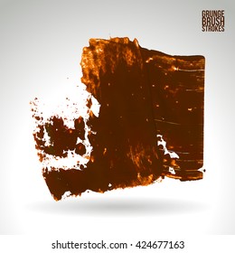 Brushstroke and texture. Vector design. Underline and border.