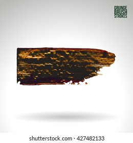 Brushstroke and texture. Vector design. Underline and border.