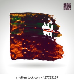 Brushstroke and texture. Vector design. Underline and border.