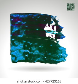 Brushstroke and texture. Vector design. Underline and border.