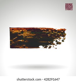 Brushstroke and texture. Vector design. Underline and border.