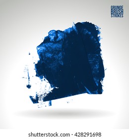 Brushstroke and texture. Vector design. Underline and border.