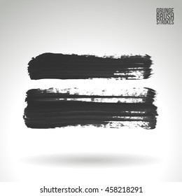 Brushstroke and texture. Vector design. Underline and border.