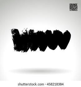 Brushstroke and texture. Vector design. Underline and border.