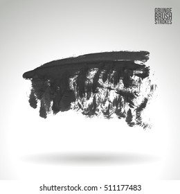 Brushstroke and texture. Vector design. Underline and border.