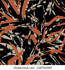 Pincel de hoja tropical diseño de patrones sin fisuras para textiles de moda, gráficos y artesanías