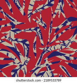 Brushstroke Tropical Leaf seamless pattern design for fashion textiles, graphics and crafts