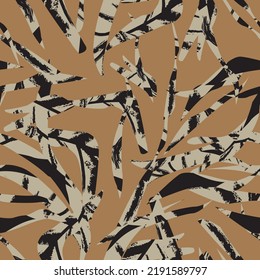 Brushstroke Tropical Leaf seamless pattern design for fashion textiles, graphics and crafts
