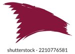 Brushstrokes in maroon ink with serrated shape like Qatar flag design.