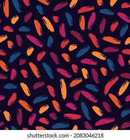 Brushstrokes motif camouflage print. Paint brush smears seamless pattern. Freehand design background. Trendy handdrawn modern simple ornament. Artistic hand drawn minimal abstract wallpaper