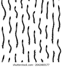 Brushstrokes motif geometric print. Paint brush smears seamless pattern. Freehand grunge design background. Trendy handdrawn modern simple geo ornament. Artistic hand drawn minimal abstract wallpaper