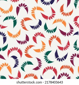 Brushstrokes motif geometric print. Paint brush curve smears seamless pattern. Freehand grunge design background. Trendy handdrawn modern simple geo ornament. Artistic hand drawn abstract wallpaper