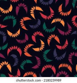 Brushstrokes motif geometric print. Paint brush curve smears seamless pattern. Freehand grunge design background. Trendy handdrawn modern simple geo ornament. Artistic hand drawn abstract wallpaper