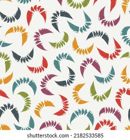 Brushstrokes motif geometric print. Paint brush curve smears seamless pattern. Freehand grunge design background. Trendy handdrawn modern simple geo ornament. Artistic hand drawn abstract wallpaper