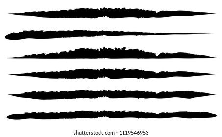 Brushstrokes, paint traces. Grungy paint brush set