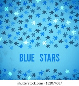 brushstrokes stars vector blue background