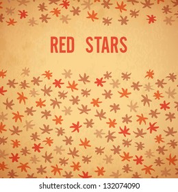 brushstrokes stars vector red background