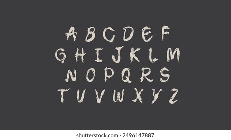 brushstyle font type alphabet. Street Art graffiti style font type letterning vector set. Rock style elements collection for tee print and music design