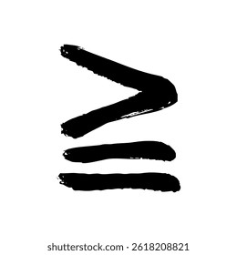 Brush-touch hand-drawn vector illustration of the symbols representing the above. The color is black.