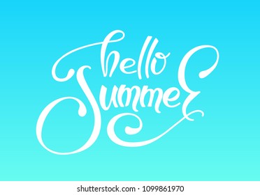 brush-type lettering "hello summer"