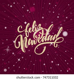 Brush-type lettering "Merry Christmas" in spanish