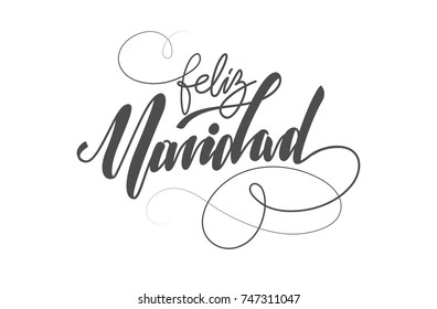 Brush-type lettering "Merry Christmas" in spanish