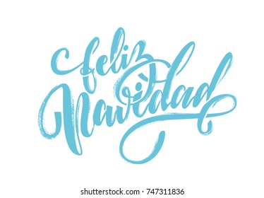 Brush-type lettering "Merry Christmas" in spanish