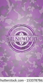 Brushwood pink on camo pattern. Vector Illustration. Detailed.