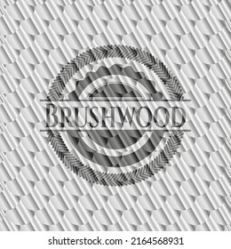 Brushwood silver badge. Scales pattern. Vector Illustration. Detailed. 