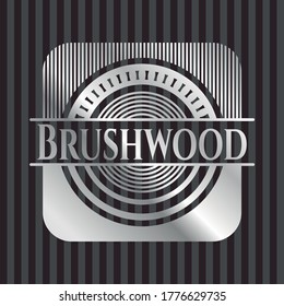 Brushwood silver shiny badge. Vector Illustration. Mosaic. 
