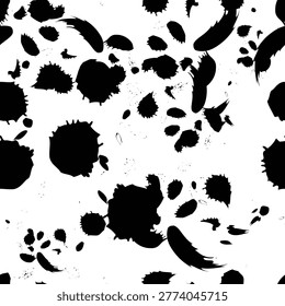 Brushwork and ink design element of seamless pattern, suit for package design, wallpaper, fashion print, Housing wallpaper, arty-crafty. 