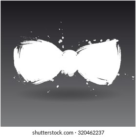 brushwork white bow on dark background