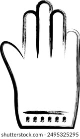 Brush-written camp icon work gloves