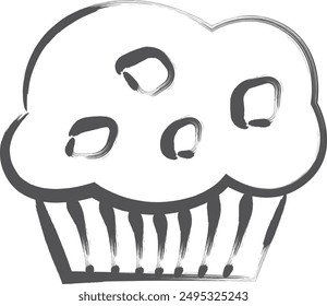 Brush-written food and drink single item icon potato bread