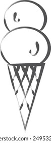Brush-written food and drink single item icon ice cream