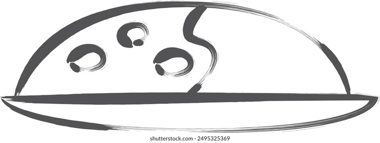 Brush-written food and drink single item icon curry