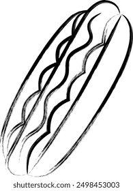 Brush-written food icon illustration hot dog